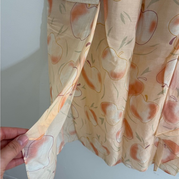 Coach Size 2 Peach and Cream Floral Midi Skirt - Picture 6 of 14